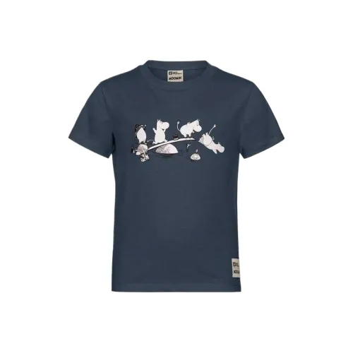 JACK WOLFSKIN Темно-серые детские футболки T-рубашки