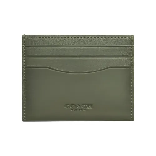 COACH Card Case Телячья кожа Кошелек Держатель для карт Мужской Армейский зеленый