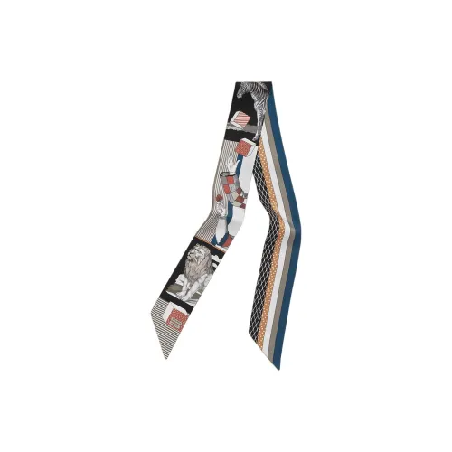 HERMES Тутовый шелк Шарфы Женские Черный Слоновой серый Глина Красный