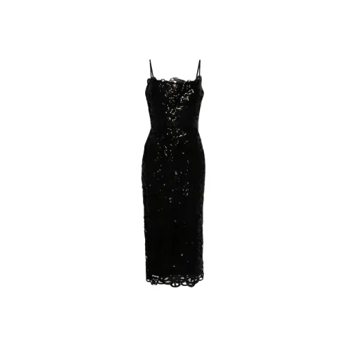 Marchesa Notte SS24 Slip Платье Женское Черное