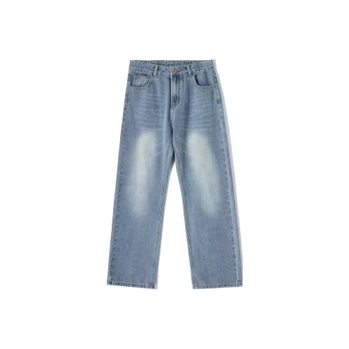 MEXISHION Светло-синие унисекс джинсы