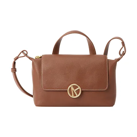 VANESSA HOGAN Сумка через плечо из крупнозернистой текстуры кожа коровы маленькая женская цвет какао-красный коричневый обсидиановый черный