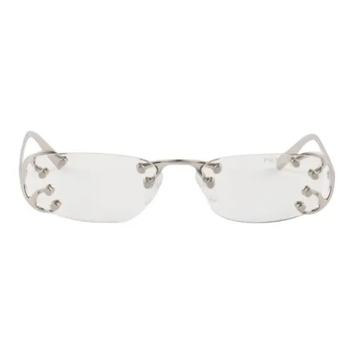 PRADA Металл Нерегулярная форма Солнцезащитные очки Женские Белые