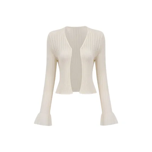 POWXV Абрикос Кардиган Женские Короткие пальто