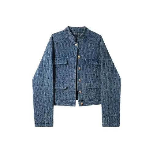 SYEEE WITH U Выстиранный Синий Женский Куртка
