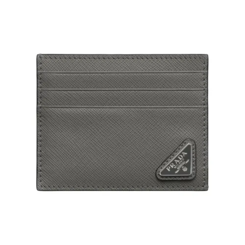 PRADA Saffiano Телячья кожа Держатель для карт Мужской Мраморно-серый