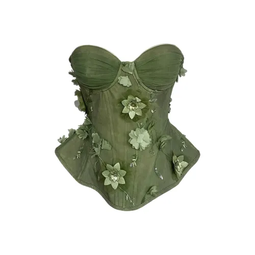 Deplumer Оливково-зеленый Женский топ без бретелек