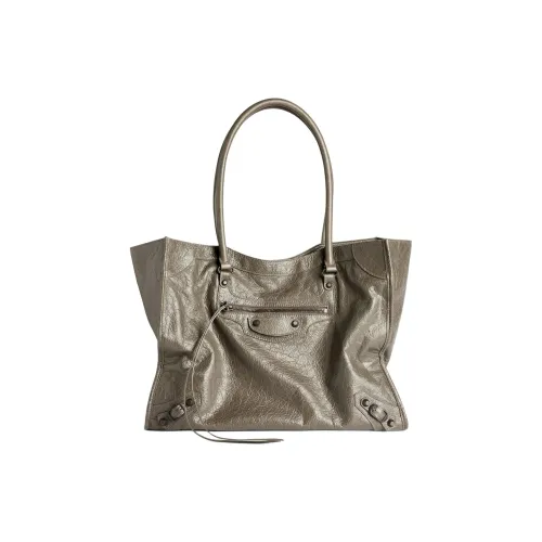 Balenciaga Le City Овечья кожа Тоут Сумка Сумка для покупок Сумка среднего размера Женская Армейский зеленый