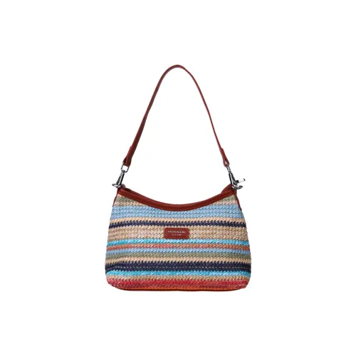 GOX Соломенная плетеная с ПУ (полиуретан) Сумка через плечо Стандартная Женская Многоцветная