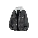 Чёрный с серым капюшоном