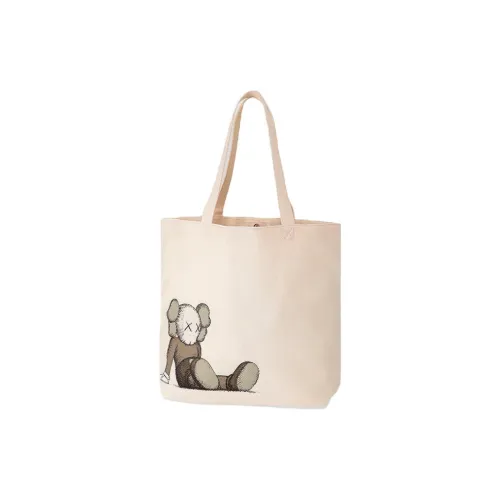 UNIQLO KAWS совместный бренд Ограниченная серия Коллаборация Хлопок Тоут Сумка Сумка для покупок Сумка Сумка через плечо Стандартный Унисекс Экрю