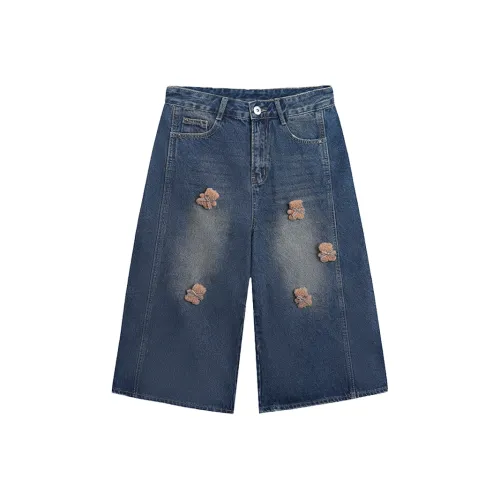 LALABOBO Medium Blue White Unisex Джинсовые шорты