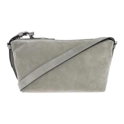 MOSCHINO Сумка через плечо из телячьей замши женская серая