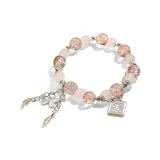 Браслет с бусинами "Бабочка Love" и "Вишневый цветок"