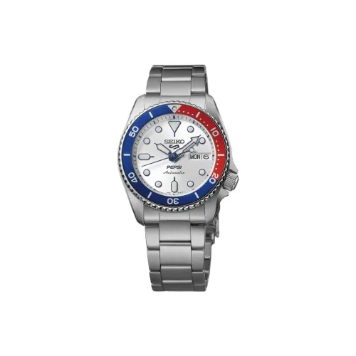 SEIKO SKX Collection Автоматический Ручной Механизм Механические Часы из Нержавеющей Стали с Ремешком 38 мм Мужские Часы Серебристый Циферблат