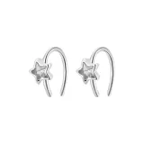 Серьги-кольца "Звезды" 1 пара [Прозрачный] eh-4077.ebC