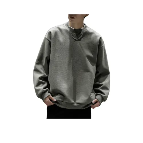 WOOD SOON Стиль "Старые деньги" Свободный крой Пуловер Однотонный Круглый вырез Мужской