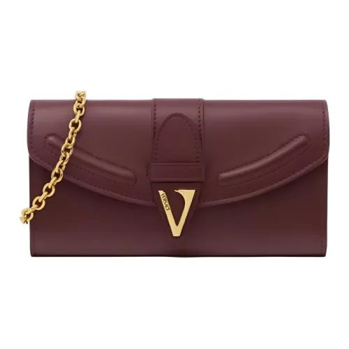 VERSACE Телячья кожа Одно плечо Кошелек Женские Бургунди