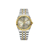 Двухтонный Золотой Серый Циферблат Стальной Браслет Стиль