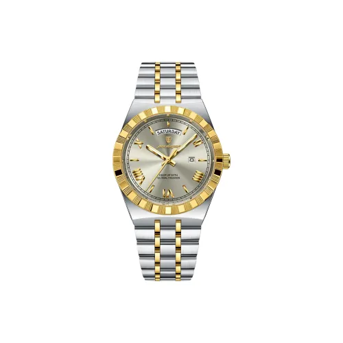 POEDAGAR Кварцевый механизм ремешок из нержавеющей стали мужские часы белый циферблат