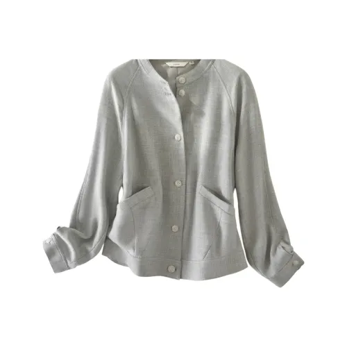 IHIMI Heather Green Women's Short Coat IHIMI Вереск Зеленый Женское Короткое Пальто