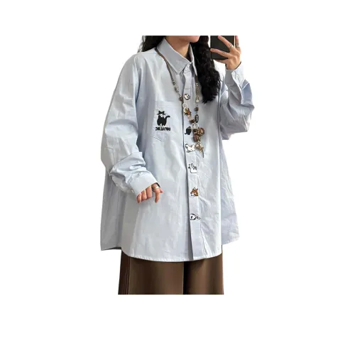 NEVER RULE Blue Unisex Shirt NEVER RULE Синий Унисекс Рубашка