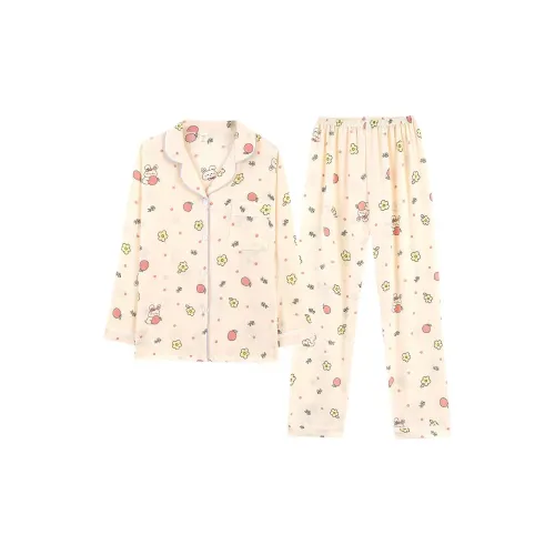 MIMOSA CHUR Apple Rabbit Women's Pajama Sets MIMOSA CHUR Apple Кролик Женские Пижамные Комплекты