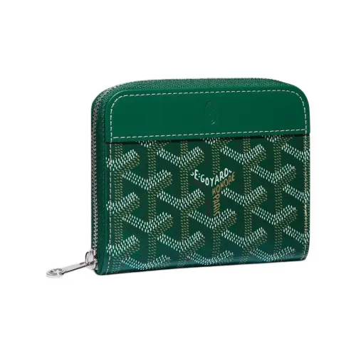 GOYARD MATIGNON Canvas Leather Wallet Small Unisex Green GOYARD MATIGNON Холст Кожа Кошелек Маленький Унисекс Зеленый