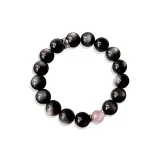 Розовый Черный Красота Браслет с Бусинами [Черный]
