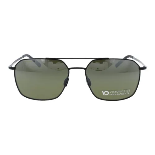 PORSCHE DESIGN Металл Aviator Солнцезащитные очки Мужские Черные