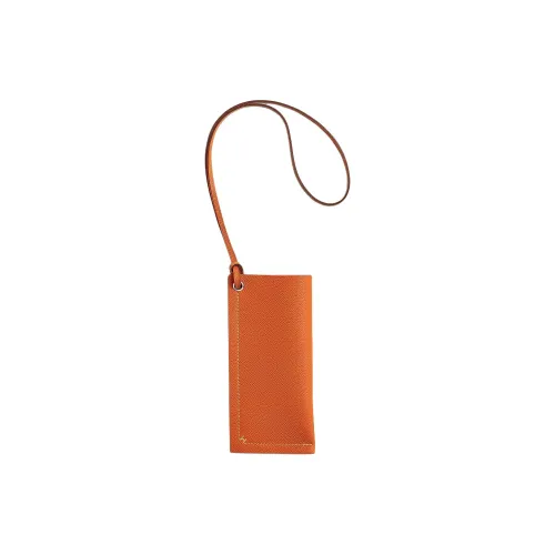 HERMES H Sellier Epsom Телячья кожа Чехол для очков Мужской Апельсин Неаполитанский желтый