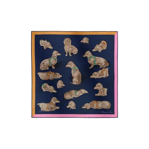 HERMES Шарфы из шелка Тутовый женские морской синий