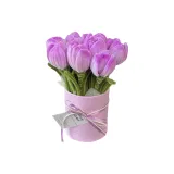 Фиолетовый тюльпан, средний, объемный, ведрообразный, материал, сумка