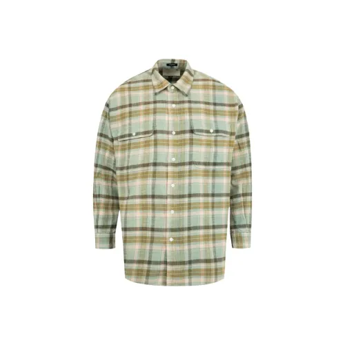 R13 Светло-зеленые Мужские Рубашки