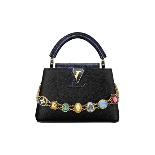 LOUIS VUITTON Capucines Телячья кожа Сумка Мини Женская Черная