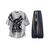 Серый + Темно-синий