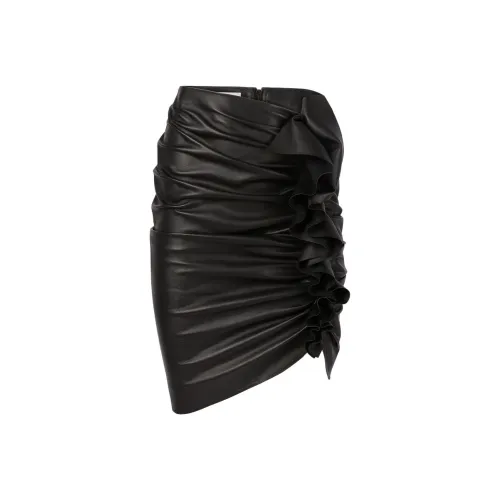 Nina Ricci Черные Женские Кожаные Короткие Юбки