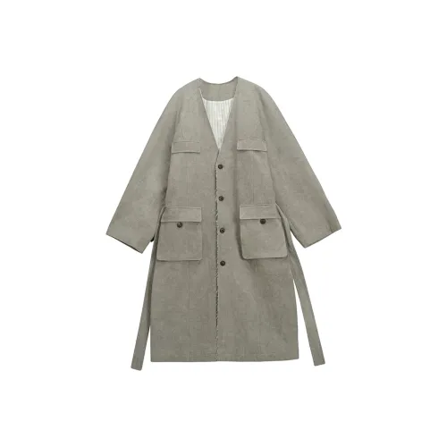 7 FOR Все MANKIND Универсальный Практичный Ранний ОСЕННИЙ Тренчкот Женский