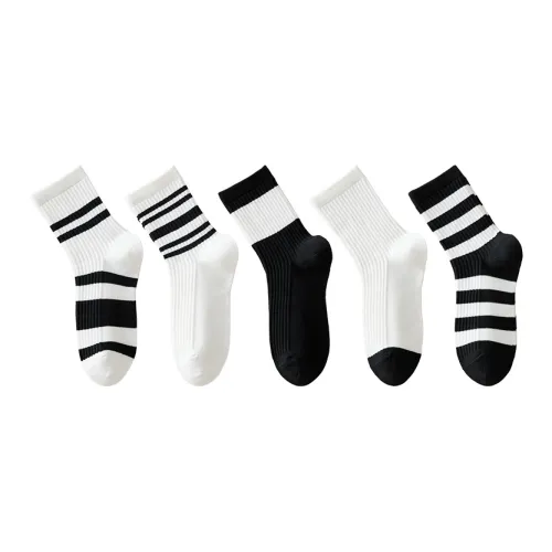 MADALLO [5 пар] Черное комбо Женские носки MID до икры