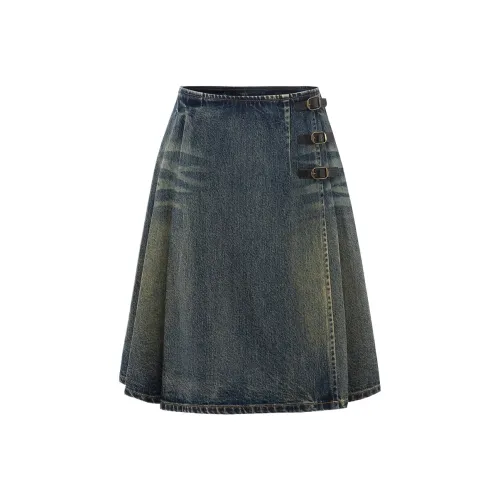 Uhot FW AW25 Denim Длинная Юбка Женская