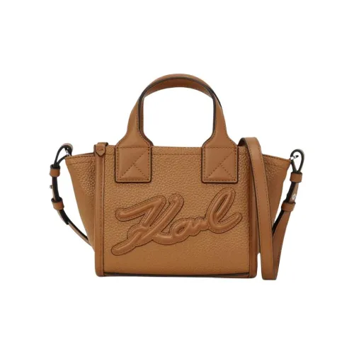 Karl Lagerfeld K SKUARE Полиуретан Тоут Сумка Сумка для покупок Сумка через плечо Сумка Маленькая Женская Карамель