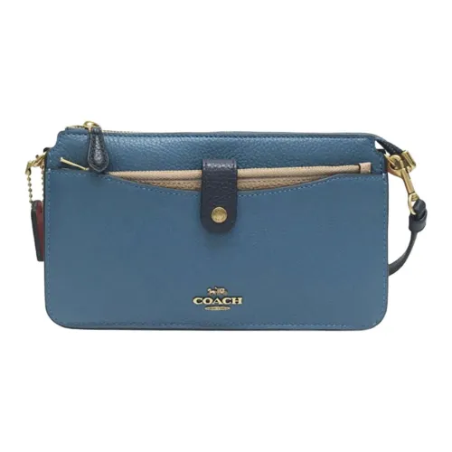 COACH NOA POP Up Кожа Сумка через плечо Женская Синяя