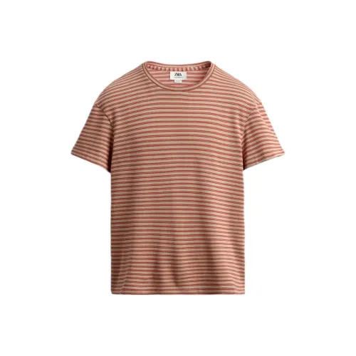 ZARA Розовые Мужские T-рубашки