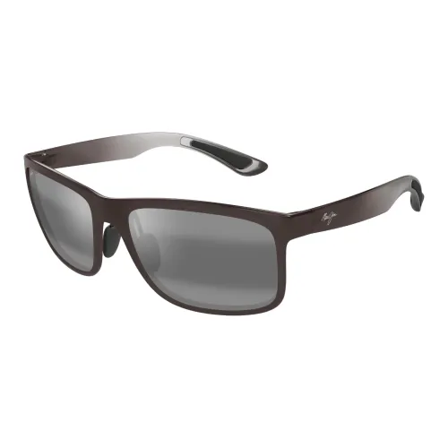 Maui Jim Пластик Прямоугольный Солнцезащитные очки Унисекс Серый