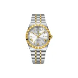 Золотой белый циферблат, стальной браслет, стиль