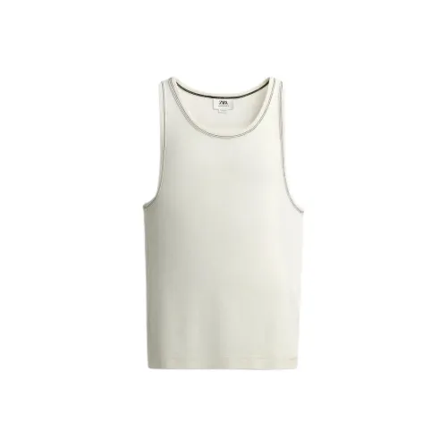 ZARA Морозный Белый Мужские Майки