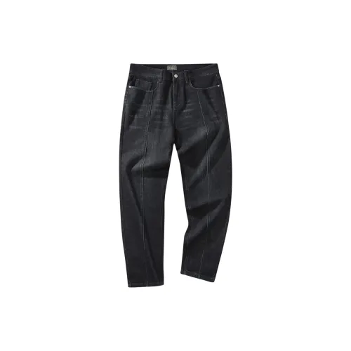 FAIRWHALE Черный Серый 002 Мужские Джинсы