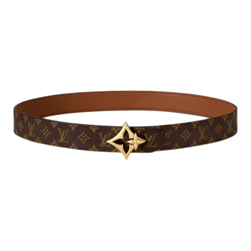 LOUIS VUITTON Кожаные ремни Женские Коричневый 3 см