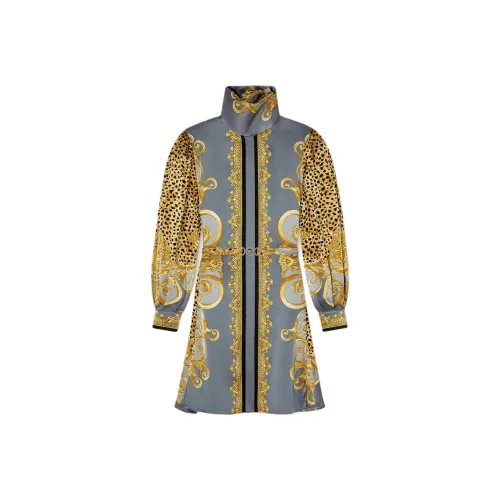 VERSACE FW25 Длинное платье с длинными рукавами женское