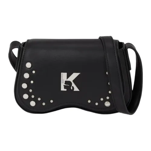 Karl Lagerfeld ПУ (полиуретан) Волокно Сумка через плечо Мини Женская Черная